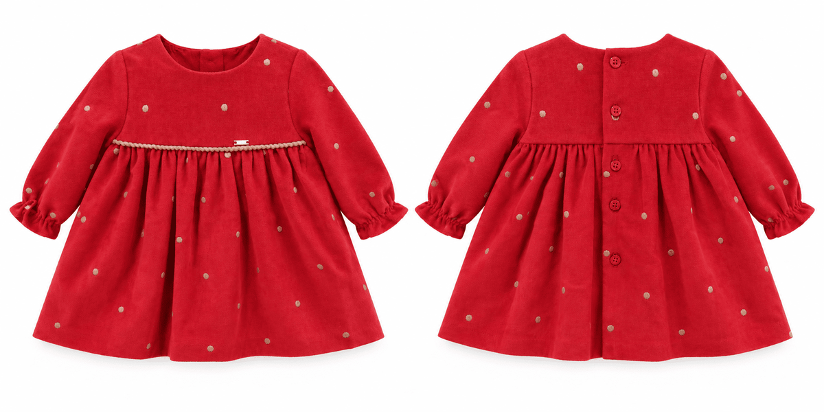 Vestido manga larga de terciopelo