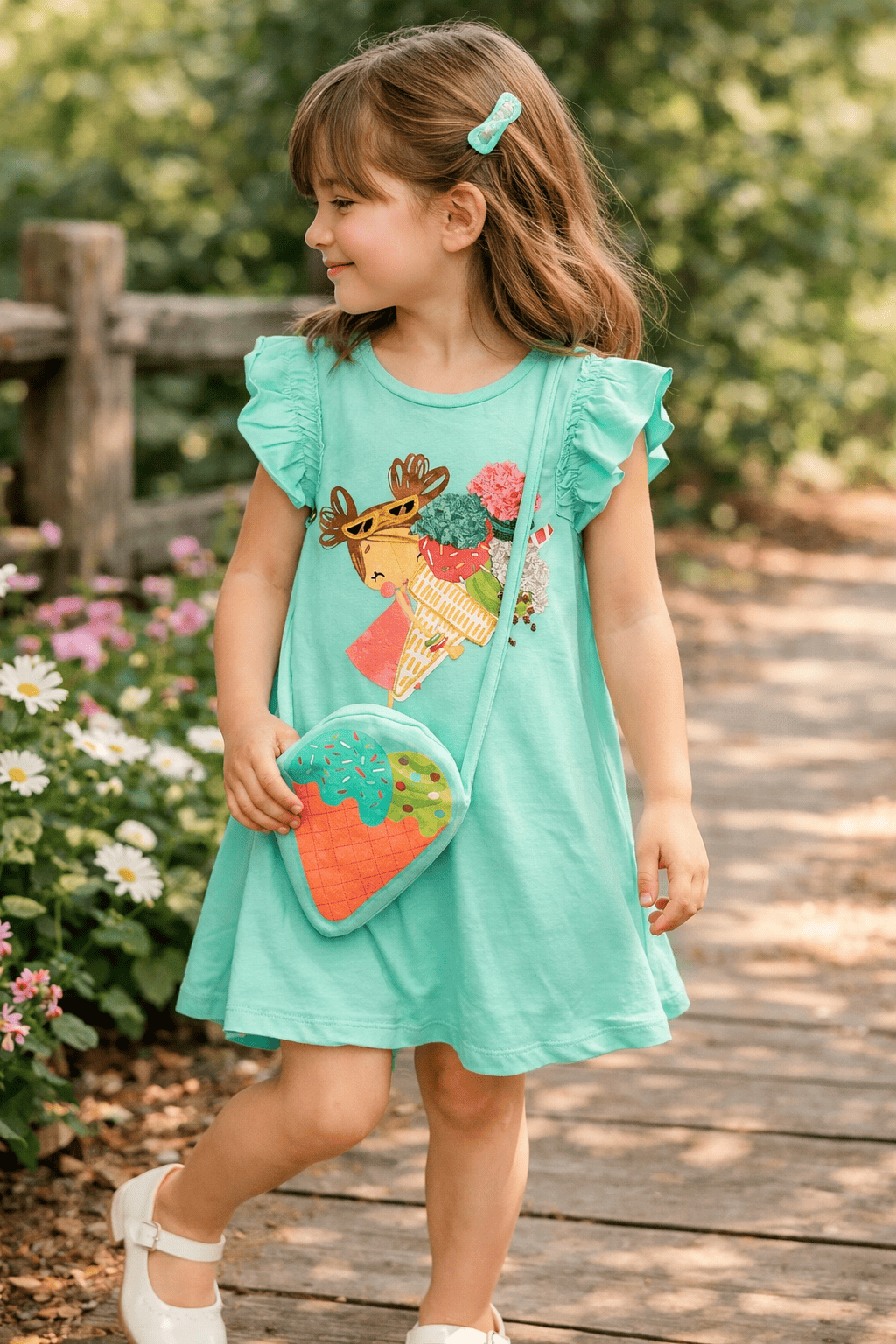 Vestido casual con bolso