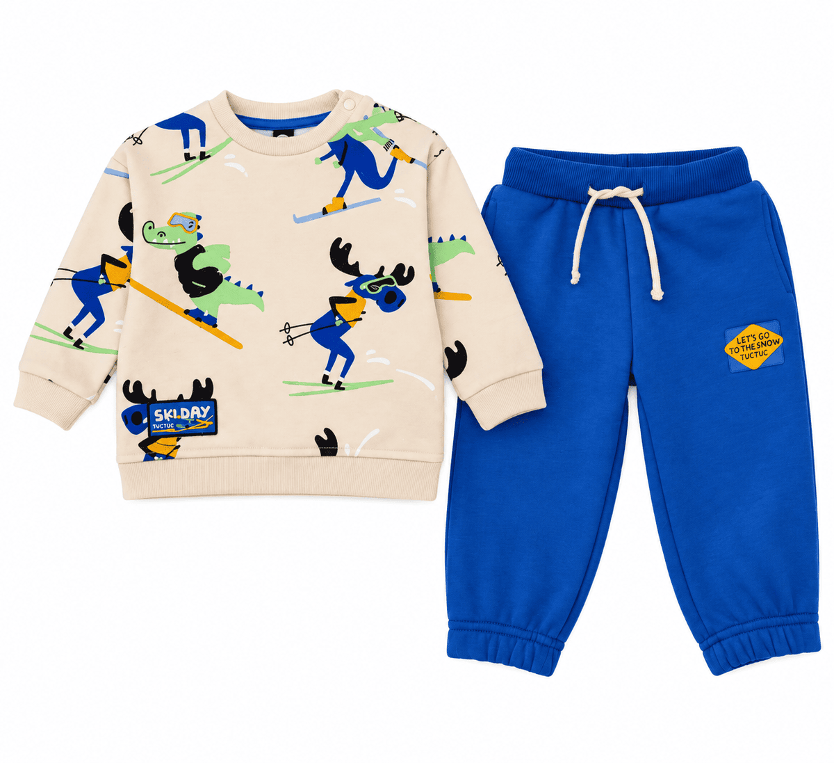 Conjunto de niño de felpa con estampado