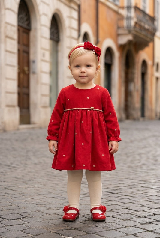 Vestido manga larga de terciopelo
