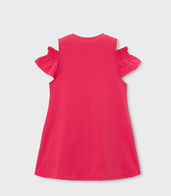 Vestido manga corta con bolso