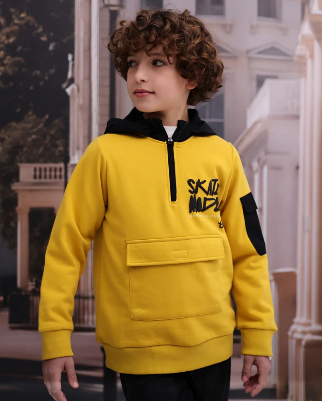 Sudadera de niño de felpa con capucha y bolsillo canguro