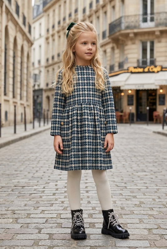 Vestido de niña manga larga