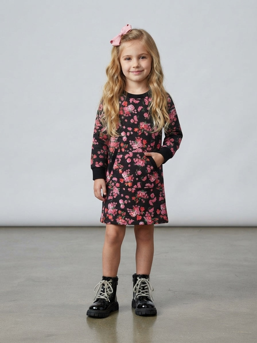 Vestido casual manga larga con bolsillos