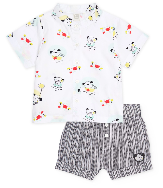 Conjunto camisa con short 1m - 12meses