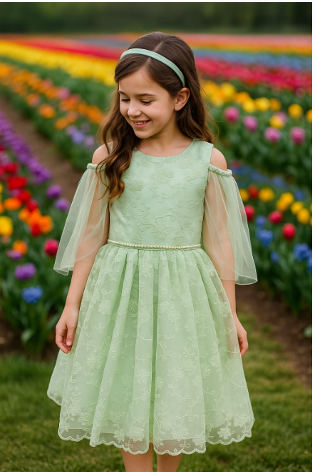 Vestido de ceremonia con mangas