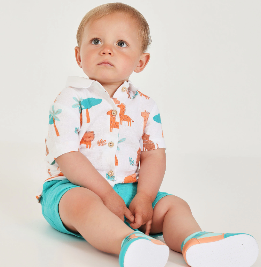 Conjunto camisa con short  6m-24meses