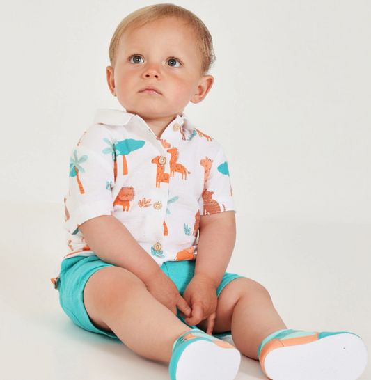 Conjunto camisa con short  6m-24meses