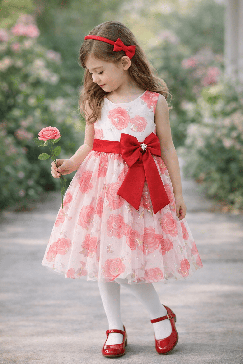 Vestido de ceremonia sin manga 4-14 Años