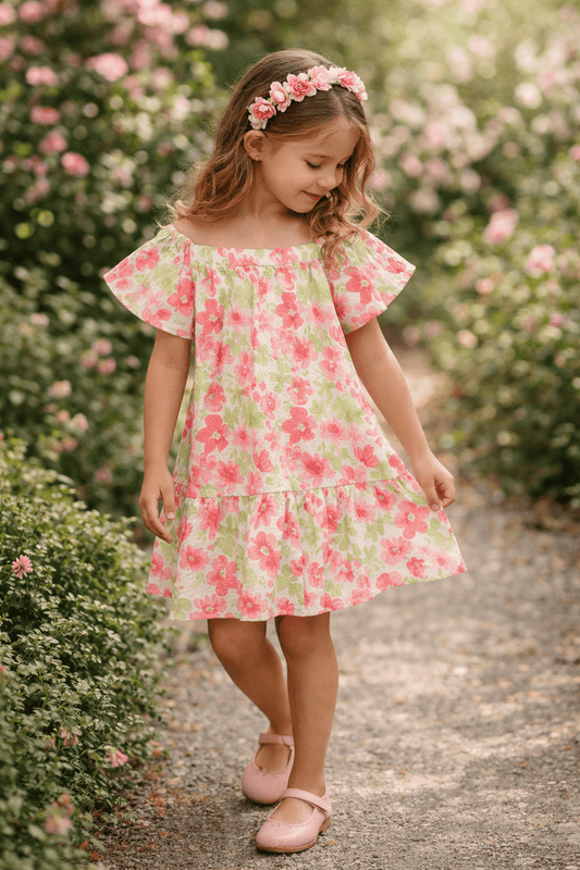 Vestido casual de flores 3-6 Años