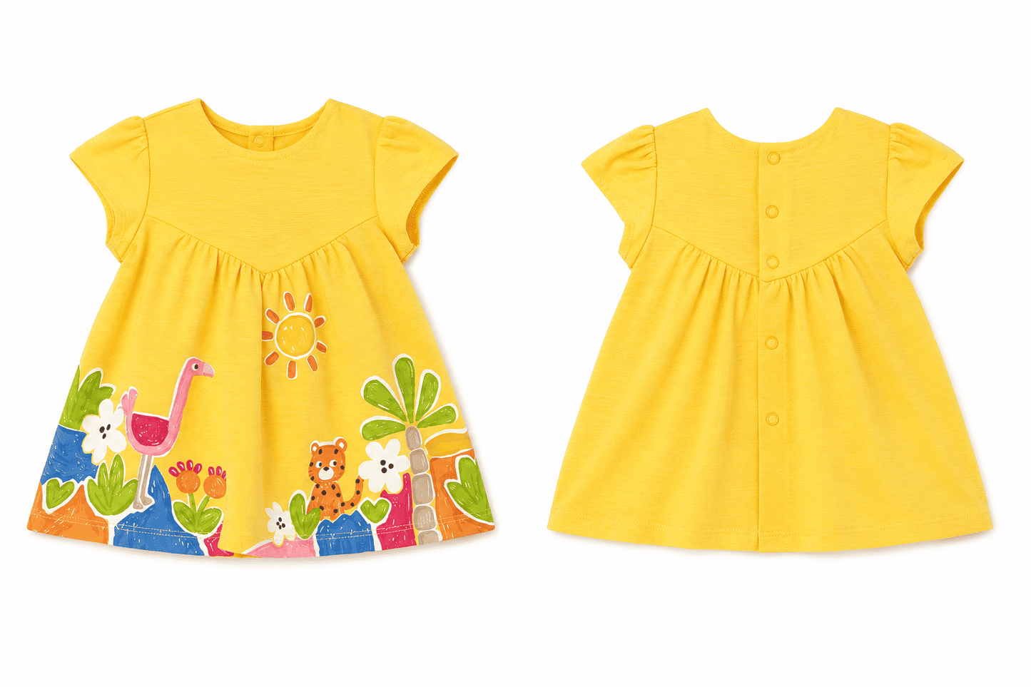 Vestido de algodón 2m-12 Meses