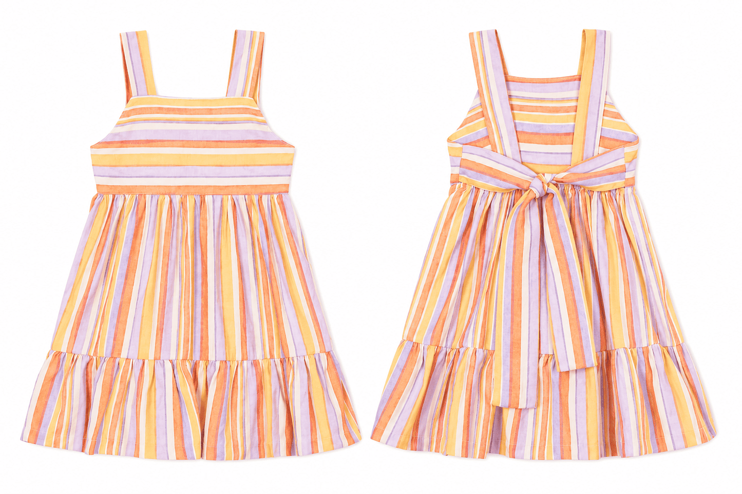 Vestido de rayas 6-10 Años