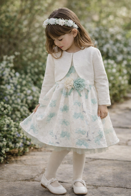 Vestido de ceremonia con rebeca