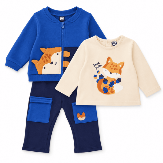 Conjunto de felpa de bebé con sudadera de cremallera