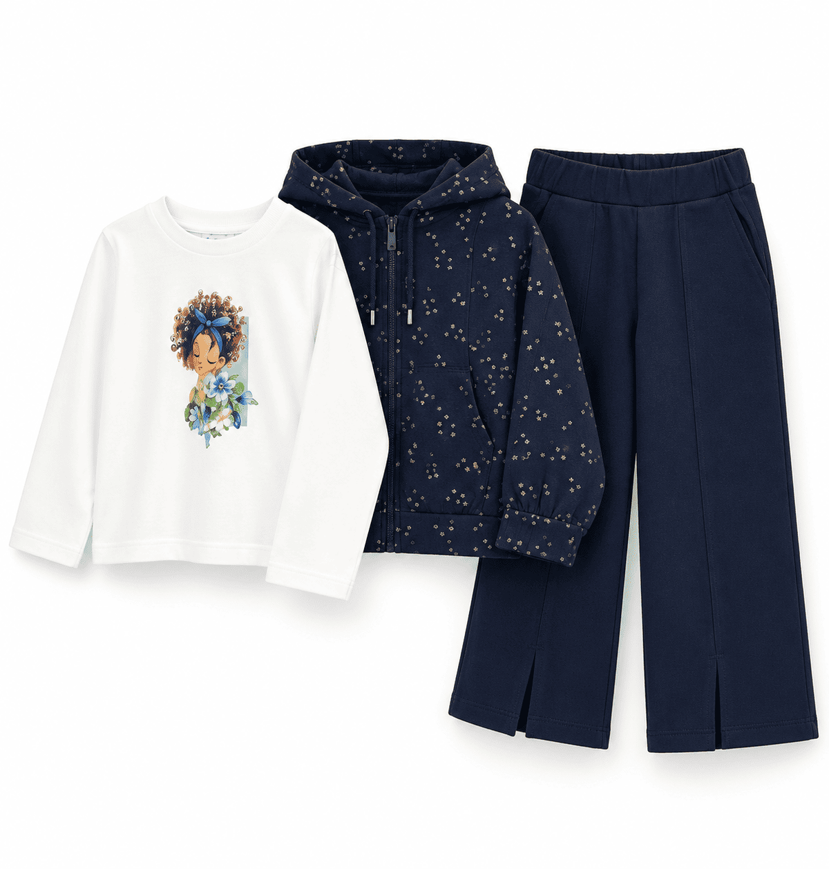 Chándal 3 piezas con camiseta niña