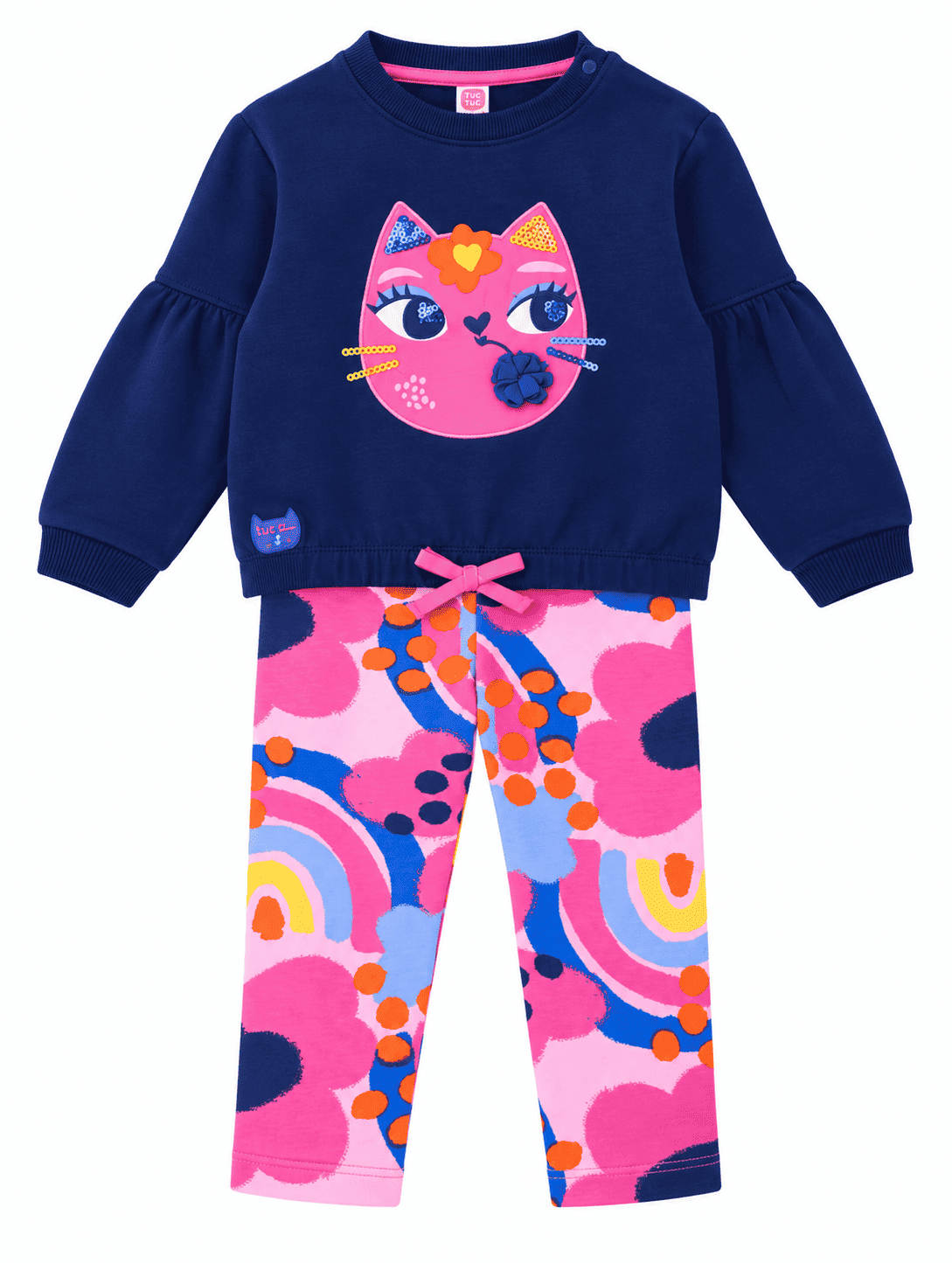 Conjunto de niña de felpa con sudadera y leggins