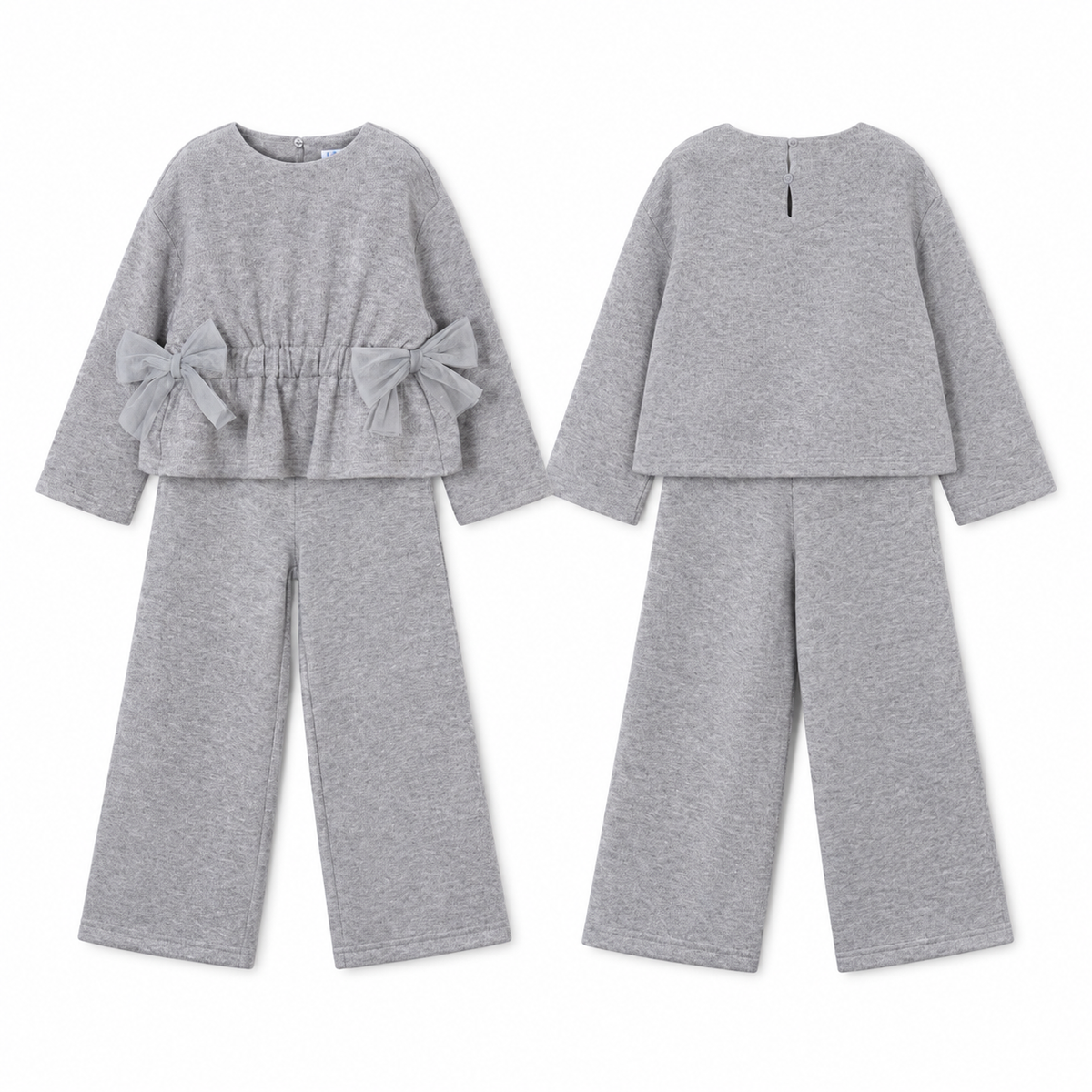 Conjunto pantalón y jersey lazos niña
