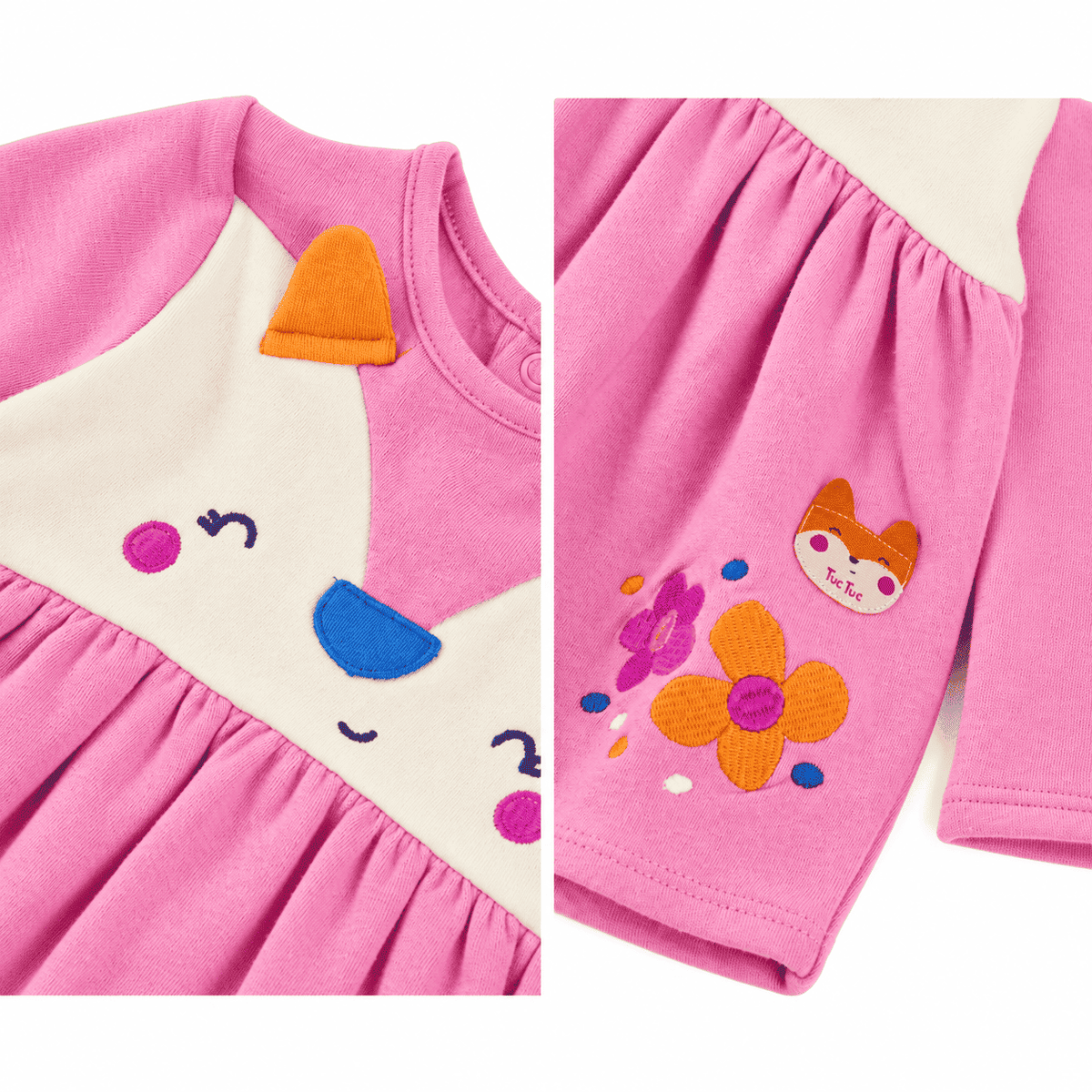 Vestido de felpa de bebé con estampado de animales