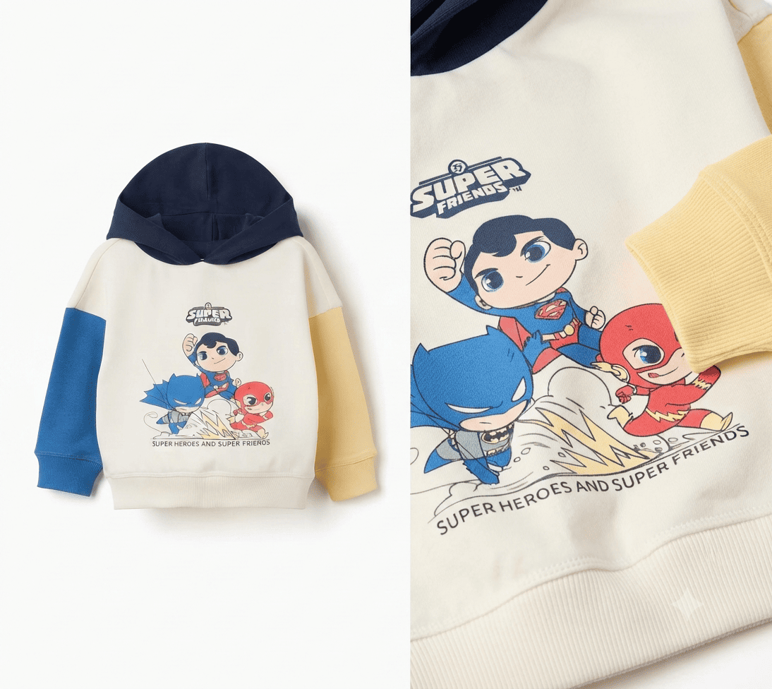 Sudadera de bebé con capucha Súper friends