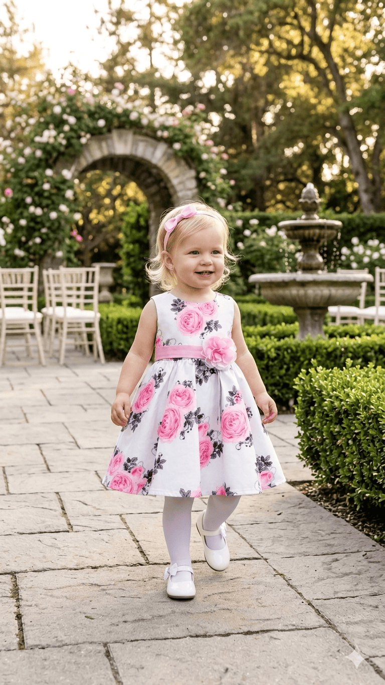 Vestido estampado de flores 6m - 36meses