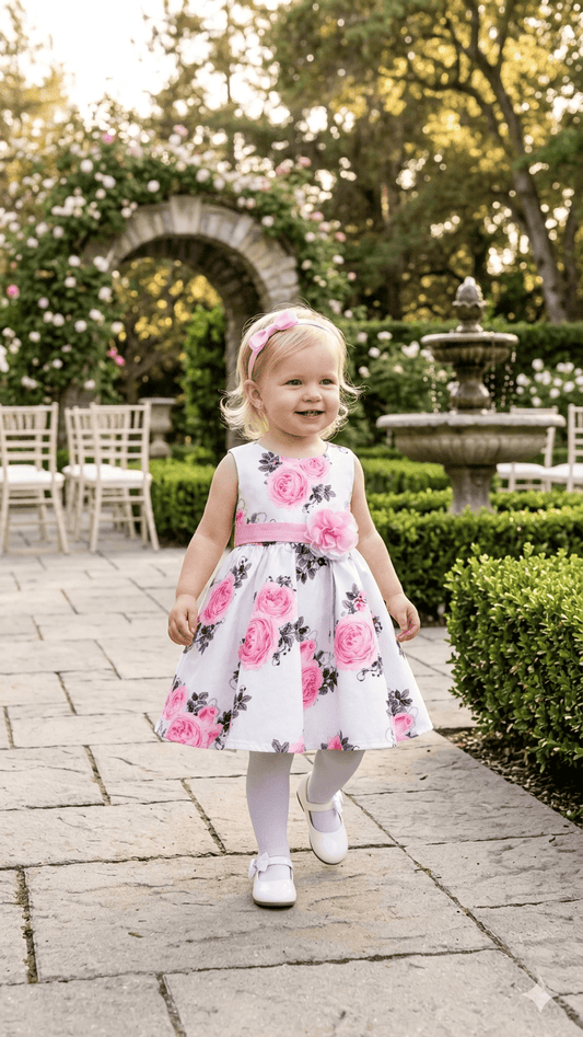 Vestido estampado de flores 6m - 36meses