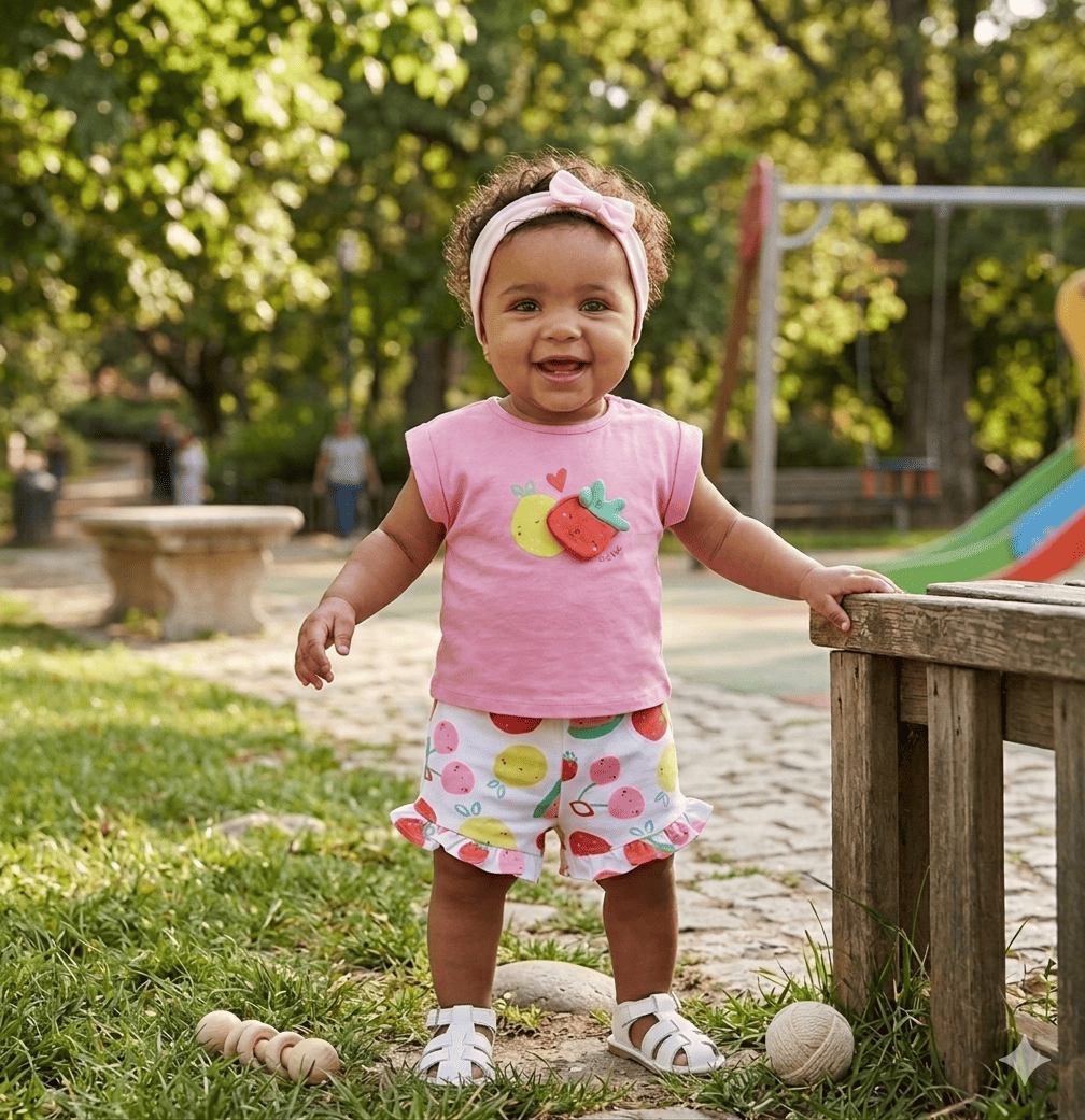 Conjunto camiseta con short 3m-18meses