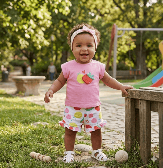 Conjunto camiseta con short 3m-18meses