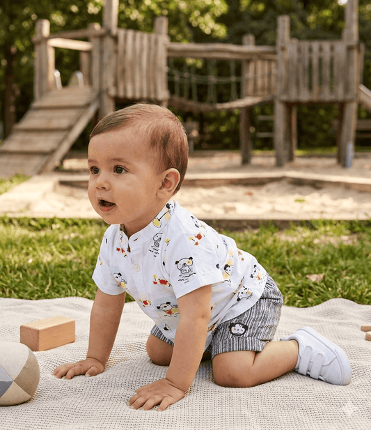 Conjunto camisa con short 1m - 12meses