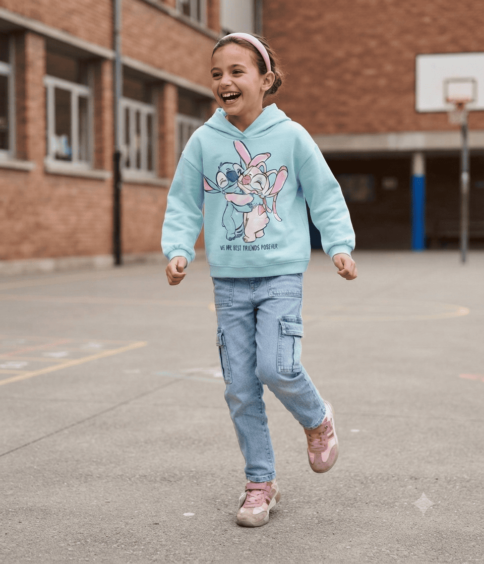 Sudadera de niña estampado de Stitch