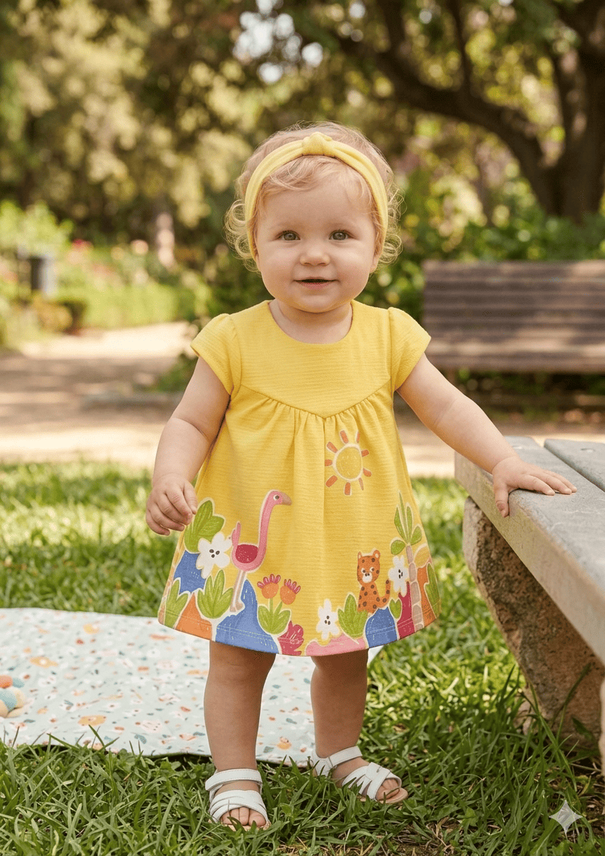 Vestido de algodón 2m-12 Meses
