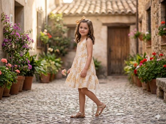 Vestido casual de algodón 4-8 Años