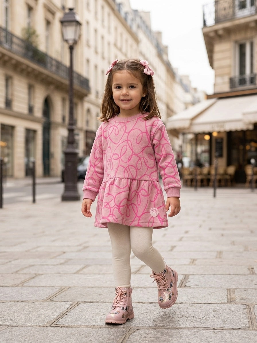 Vestido de niña de felpa