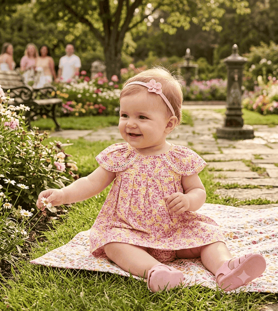 Vestido estampado 4m - 18meses