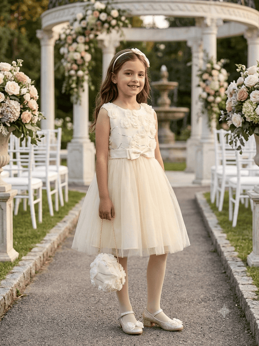 Vestido corto de ceremonia con bolso 4-14Años