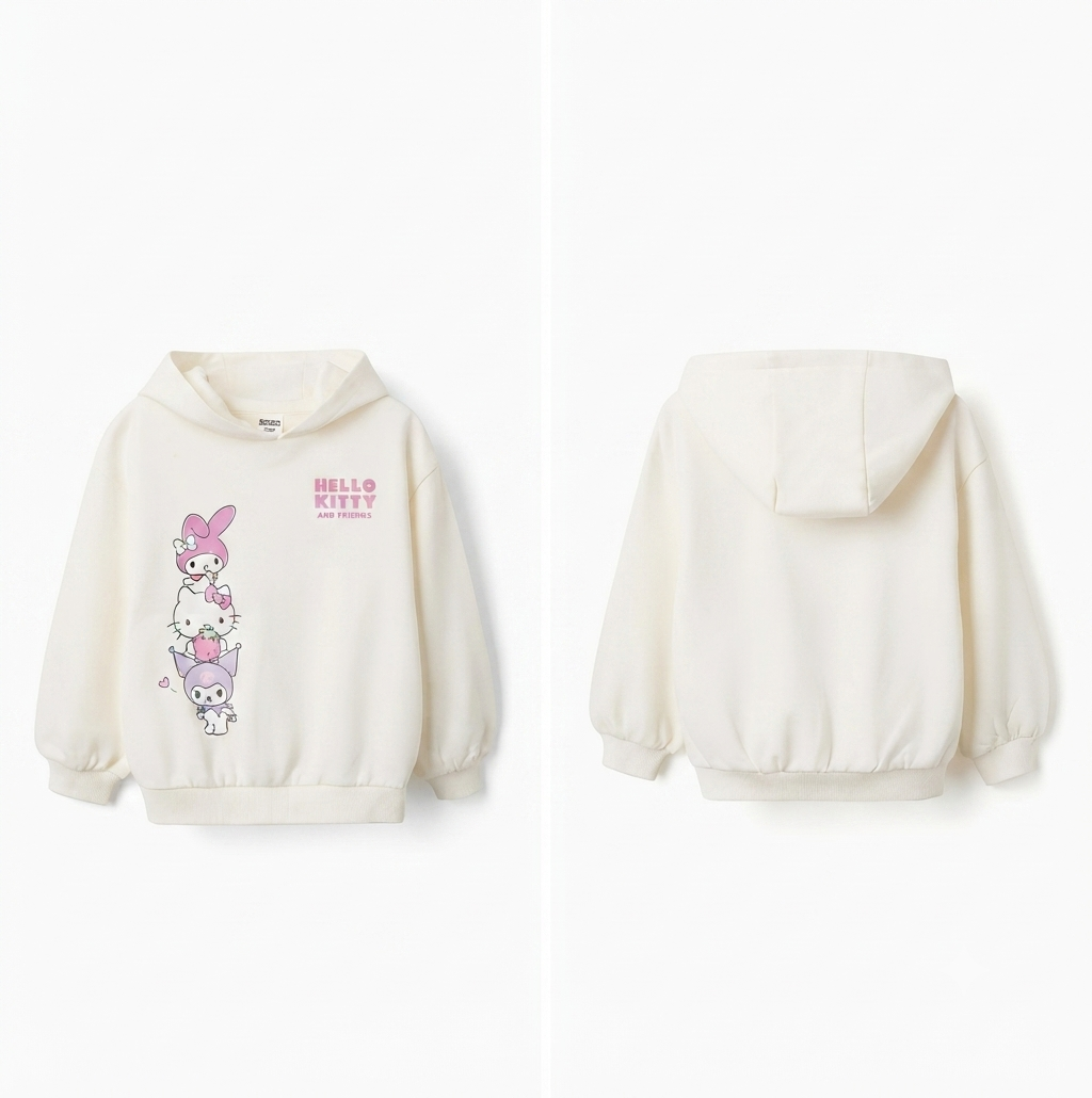 Sudadera de niña estampado Hello kitty and friends