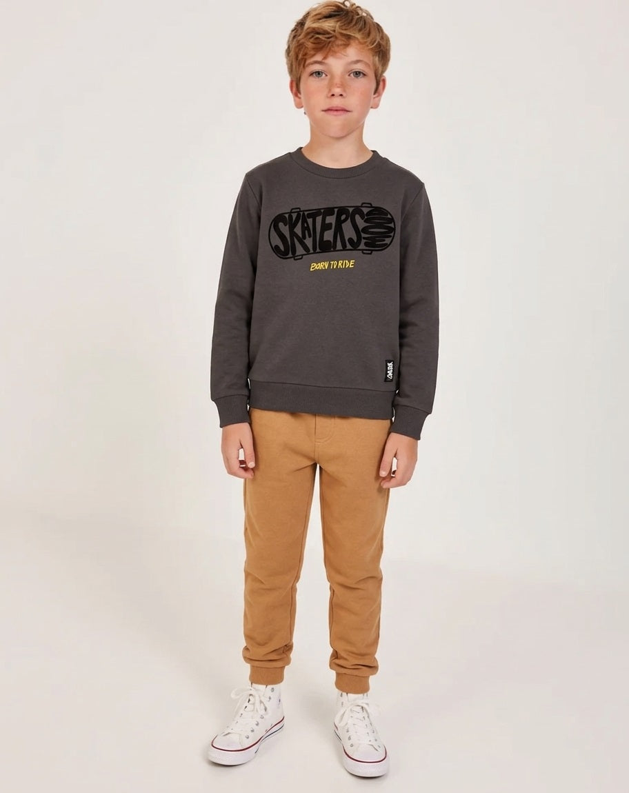 Sudadera de niño de felpa con estampado de tabla de skate