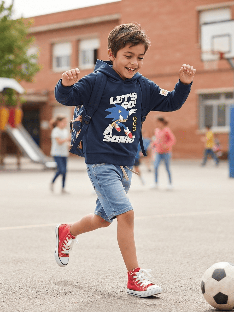 Sudadera de niño estampado de Sonic