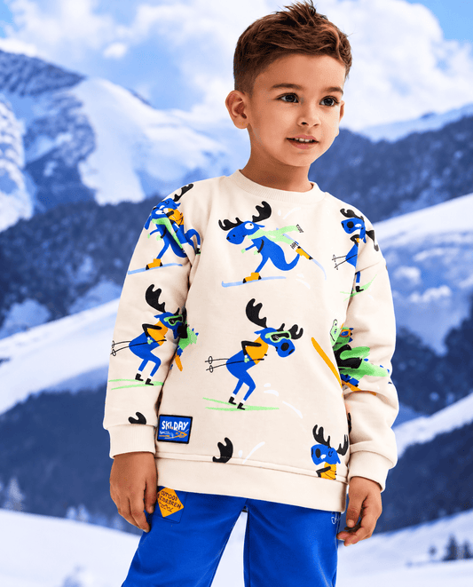 Conjunto de niño de felpa con estampado