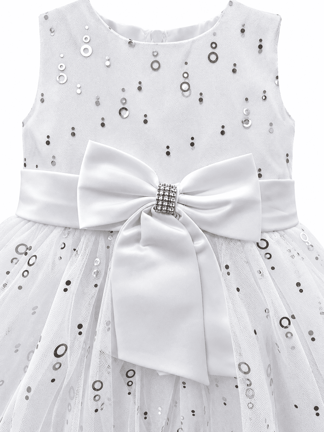 Vestido de ceremonia color blanco con brillante