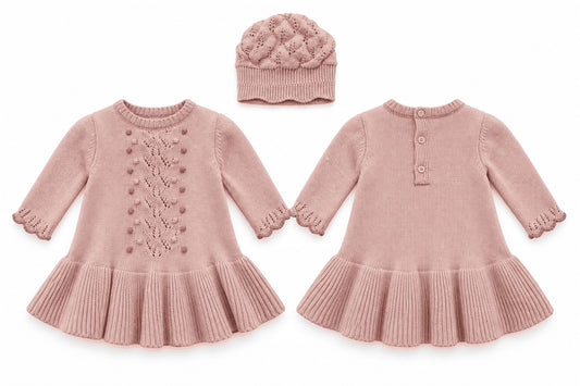 Vestido manga larga con gorro incluido