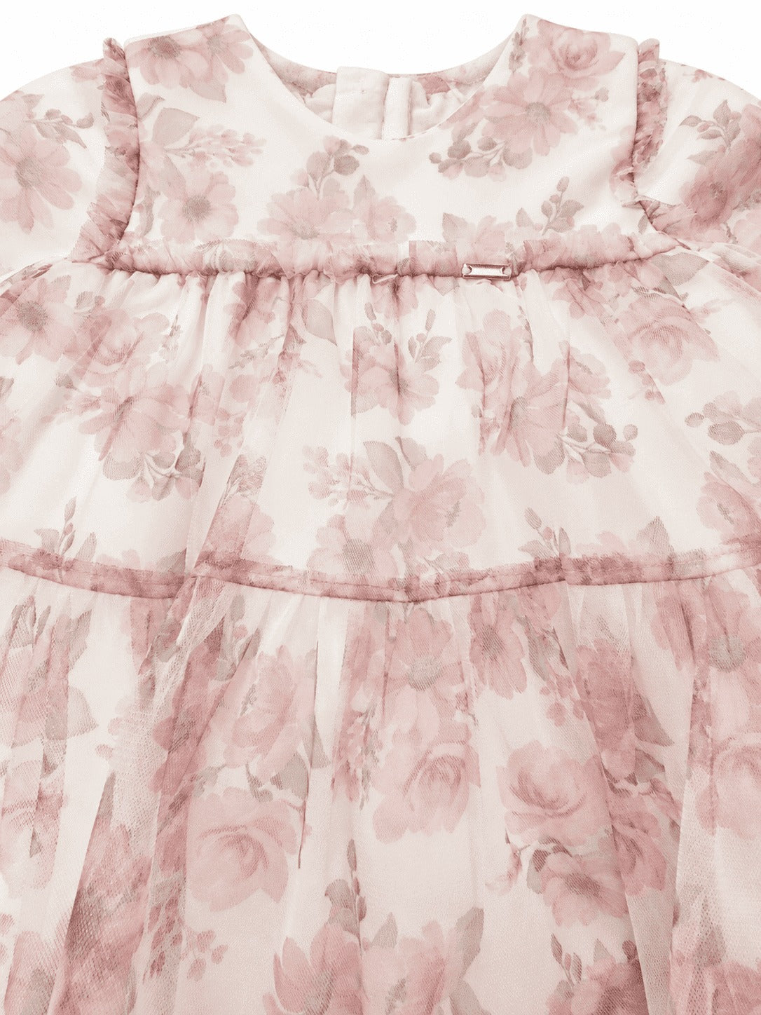 Vestido manga larga de tul