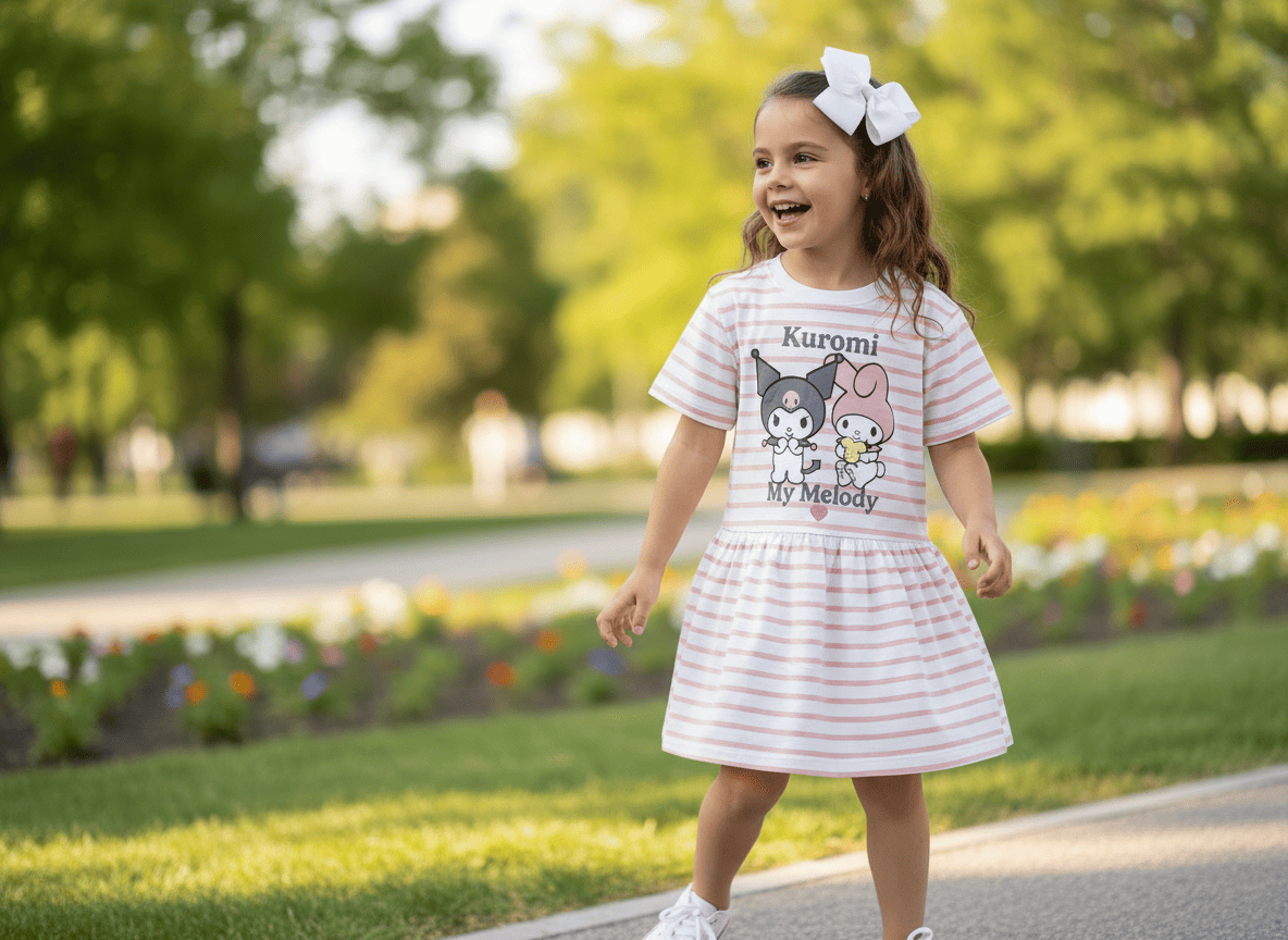 Vestido casual de Kuromi 3-14 Años